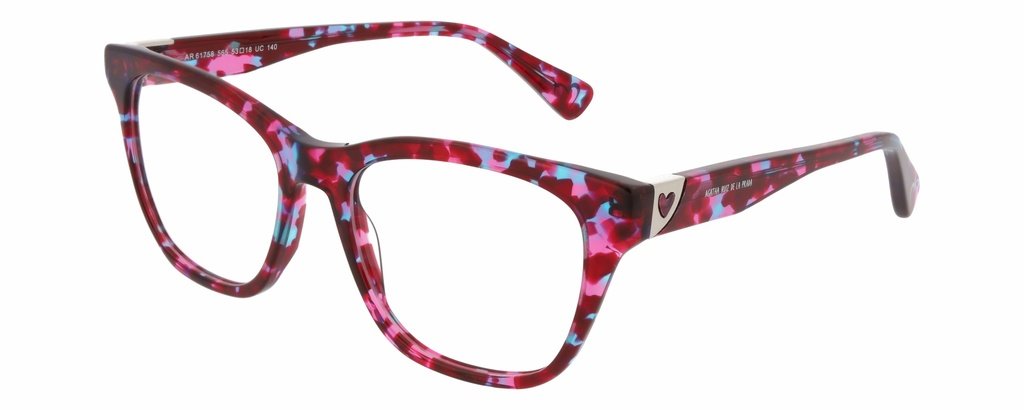 Agatha Ruiz de la Prada AR 61758/565 — tmavě růžová s modrými a světlejšími růžovými skvrnami