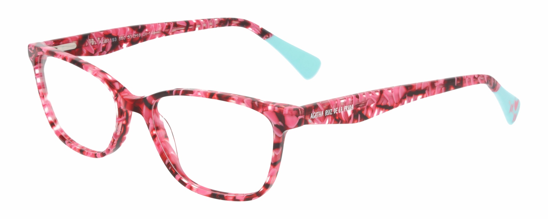 Agatha Ruiz de la Prada AL 63193/560 — pink and black marbled frame with light blue temples