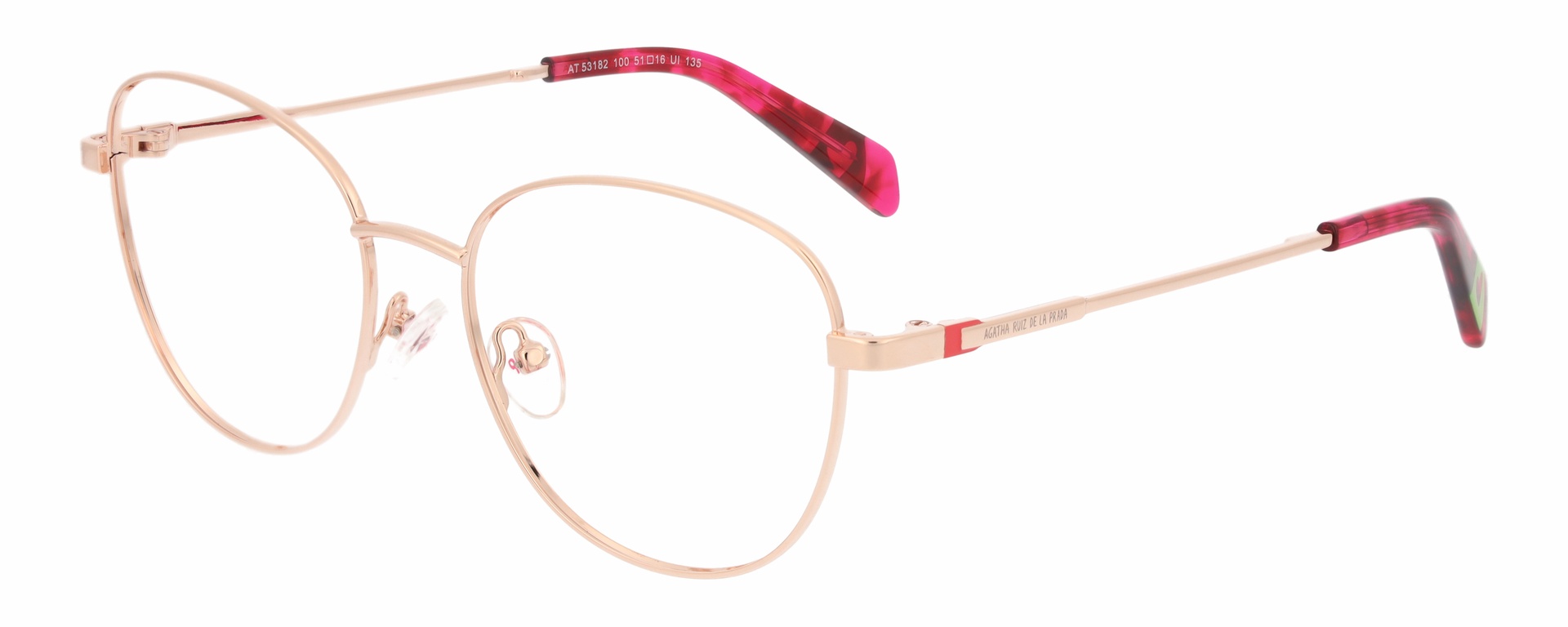 Agatha Ruiz de la Prada AT 53182/100 — rose gold frame with red patterned temples